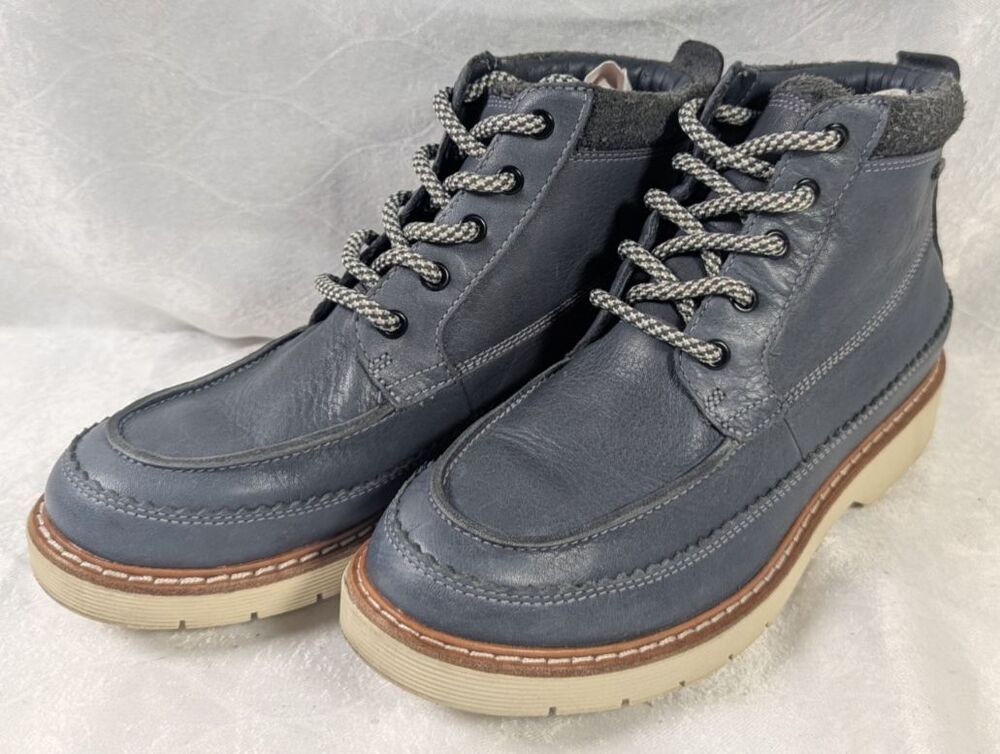 Clarks Korik Rise GTX Womens 6M Navy Leather Gore-Tex Waterproof Ankle Boots